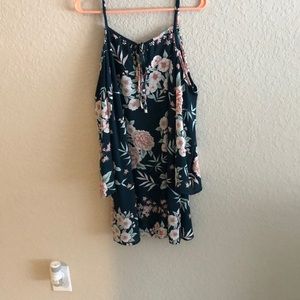 Floral long sleeve open shoulder dress